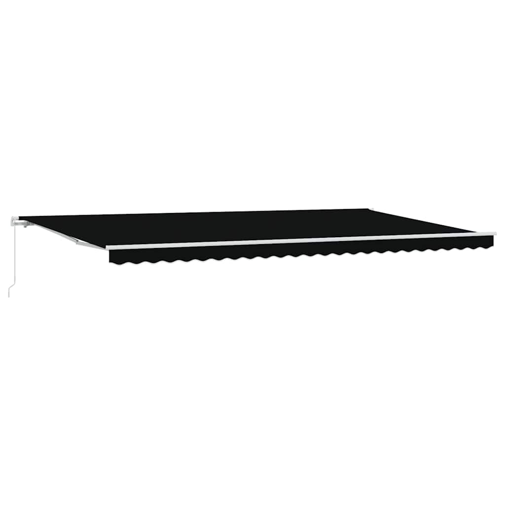 Einziehbare Markise Schwarz 600 × 300 cm Polyester, Metall
