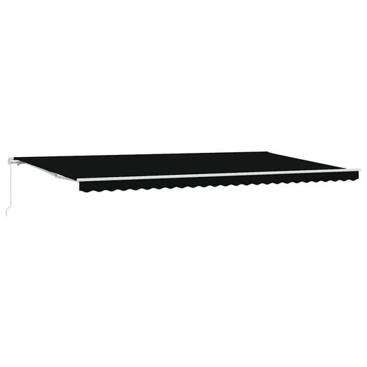 Einziehbare Markise Schwarz 600 × 300 cm Polyester, Metall