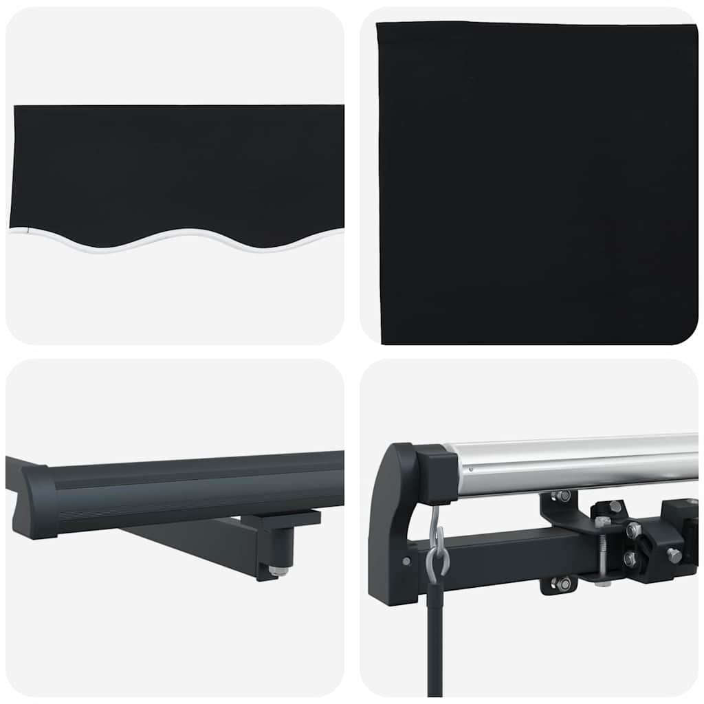Einziehbare Markise Manuell Schwarz 600 × 300 cm Stoff