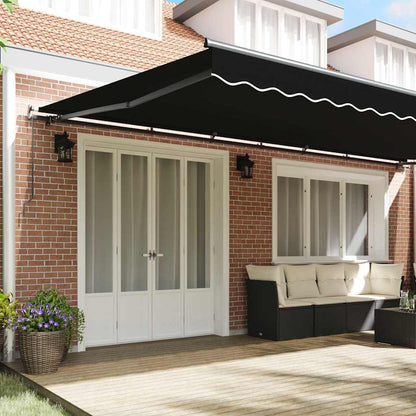 Einziehbare Markise Manuell Schwarz 600 × 300 cm Stoff