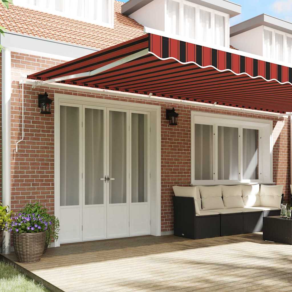 Einziehbare Markise Orange und Braun 600 x 350 cm Stoff