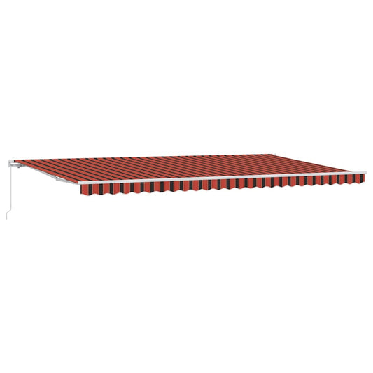Einziehbare Markise Orange und Braun 600 x 350 cm Stoff
