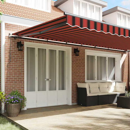 Einziehbare Markise Manuell Orange und Braun 600 × 350 cm Stoff