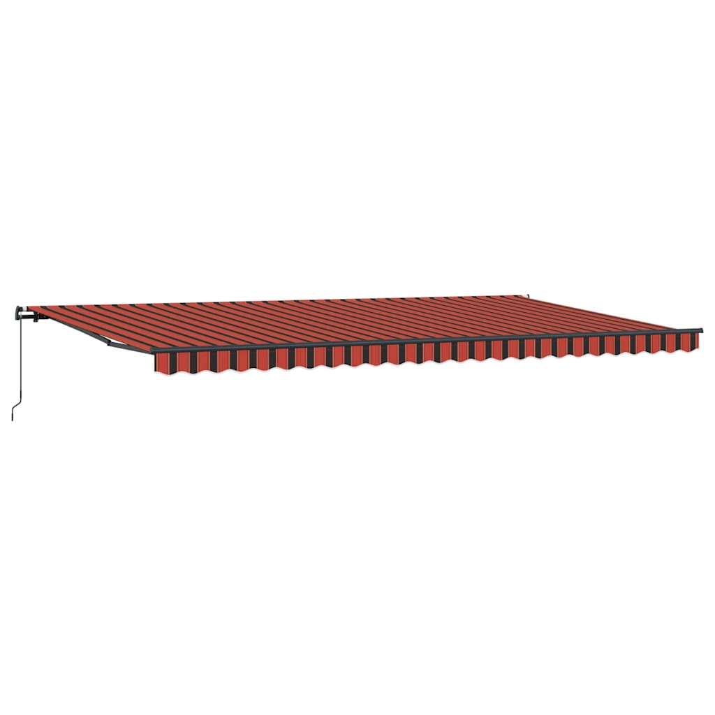 Einziehbare Markise Manuell Orange und Braun 600 × 350 cm Stoff