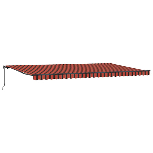 Einziehbare Markise Manuell Orange und Braun 600 × 350 cm Stoff
