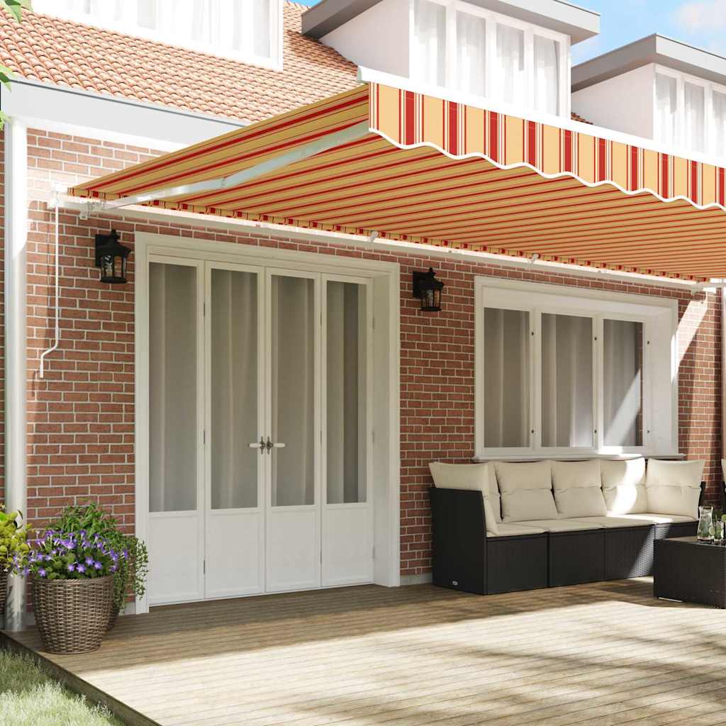Einziehbare Markise Gelb, Orange 600 × 350 cm Polyester, Metall