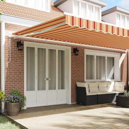 Einziehbare Markise Gelb, Orange 600 × 350 cm Polyester, Metall