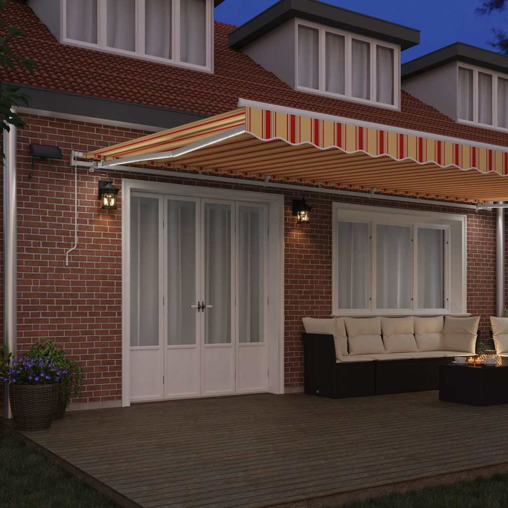 Einziehbare Markise mit Gelb und Orange 600 x 350 cm Stoff