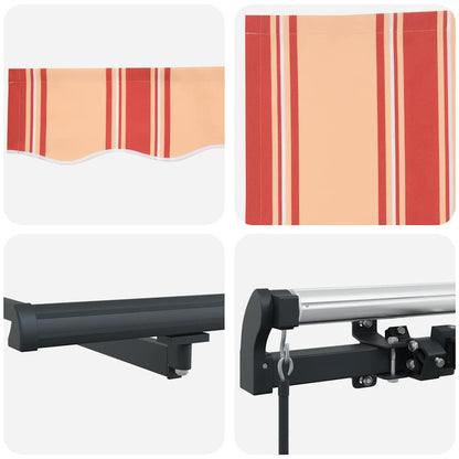 Einziehbare Markise Manuell Gelb und Orange 600 × 350 cm Stoff