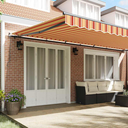 Einziehbare Markise Manuell Gelb und Orange 600 × 350 cm Stoff