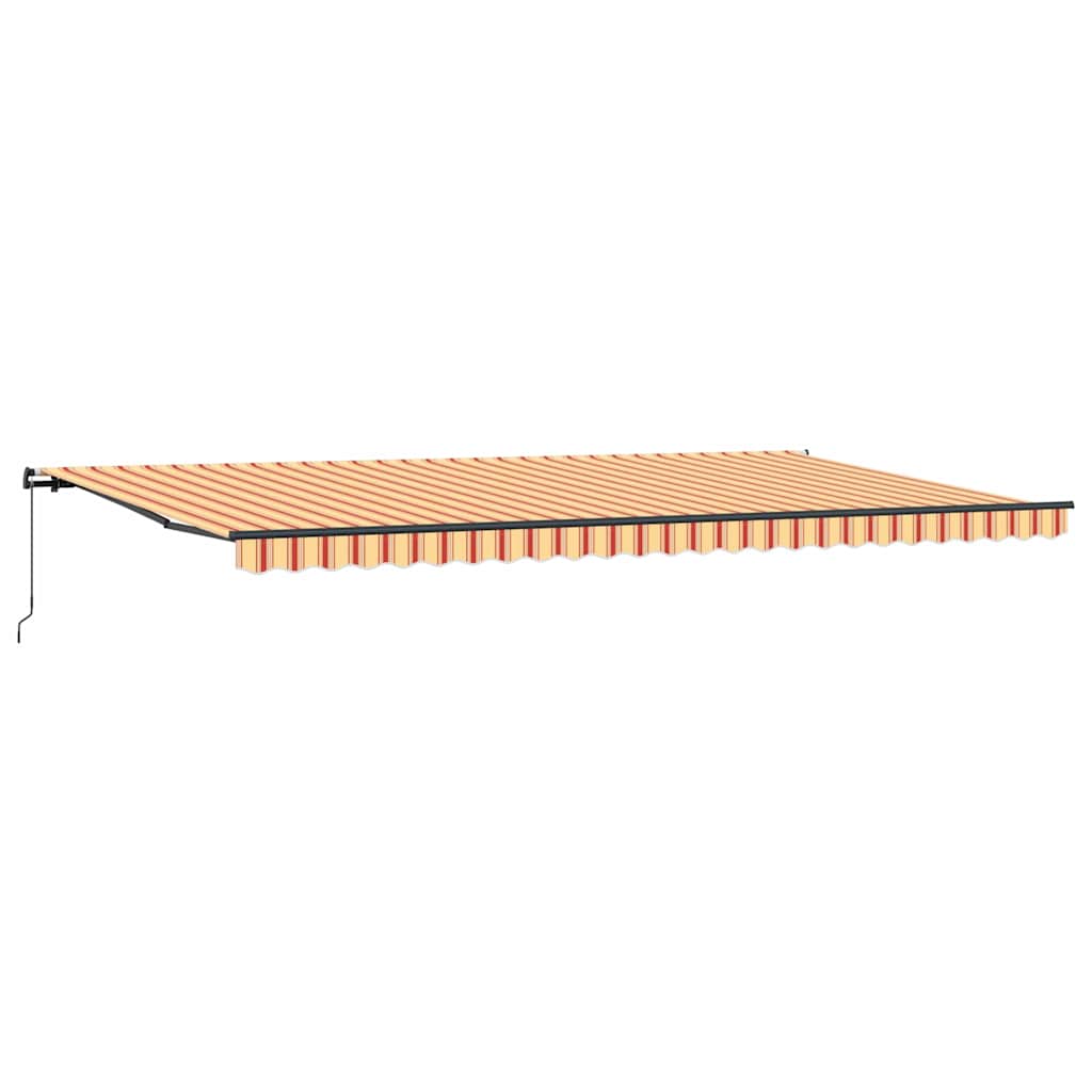 Einziehbare Markise Manuell Gelb und Orange 600 × 350 cm Stoff