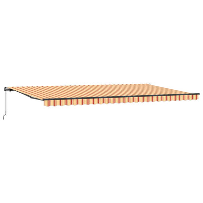 Einziehbare Markise Manuell Gelb und Orange 600 × 350 cm Stoff