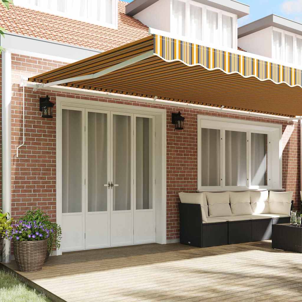 Einziehbare Markise Mehrfarbig 600 × 350 cm Polyester, Metall