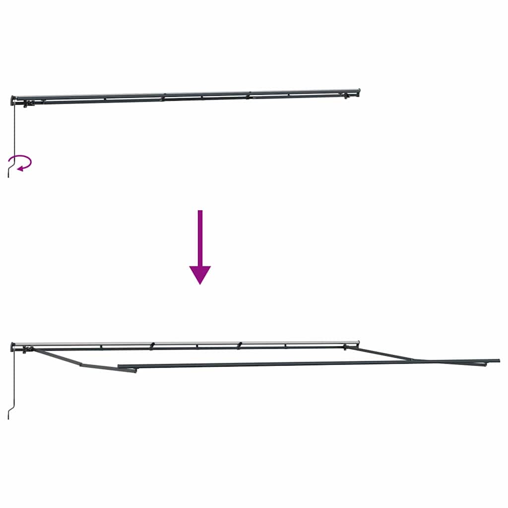 Einziehbare Markise Manuell Mehrfarbig 600 × 350 cm Stoff
