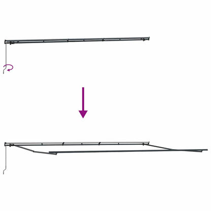 Einziehbare Markise Manuell Mehrfarbig 600 × 350 cm Stoff