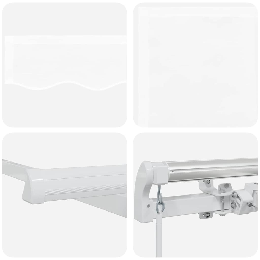 Einziehbare Markise Manuell Weiß 600 × 350 cm Polyester, Metall