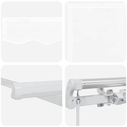 Einziehbare Markise Manuell Weiß 600 × 350 cm Polyester, Metall