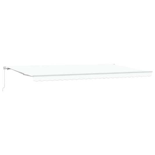 Einziehbare Markise Manuell Weiß 600 × 350 cm Polyester, Metall