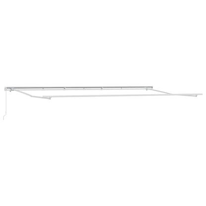 Einziehbare Markise Manuell Weiß 600 × 350 cm Polyester, Metall