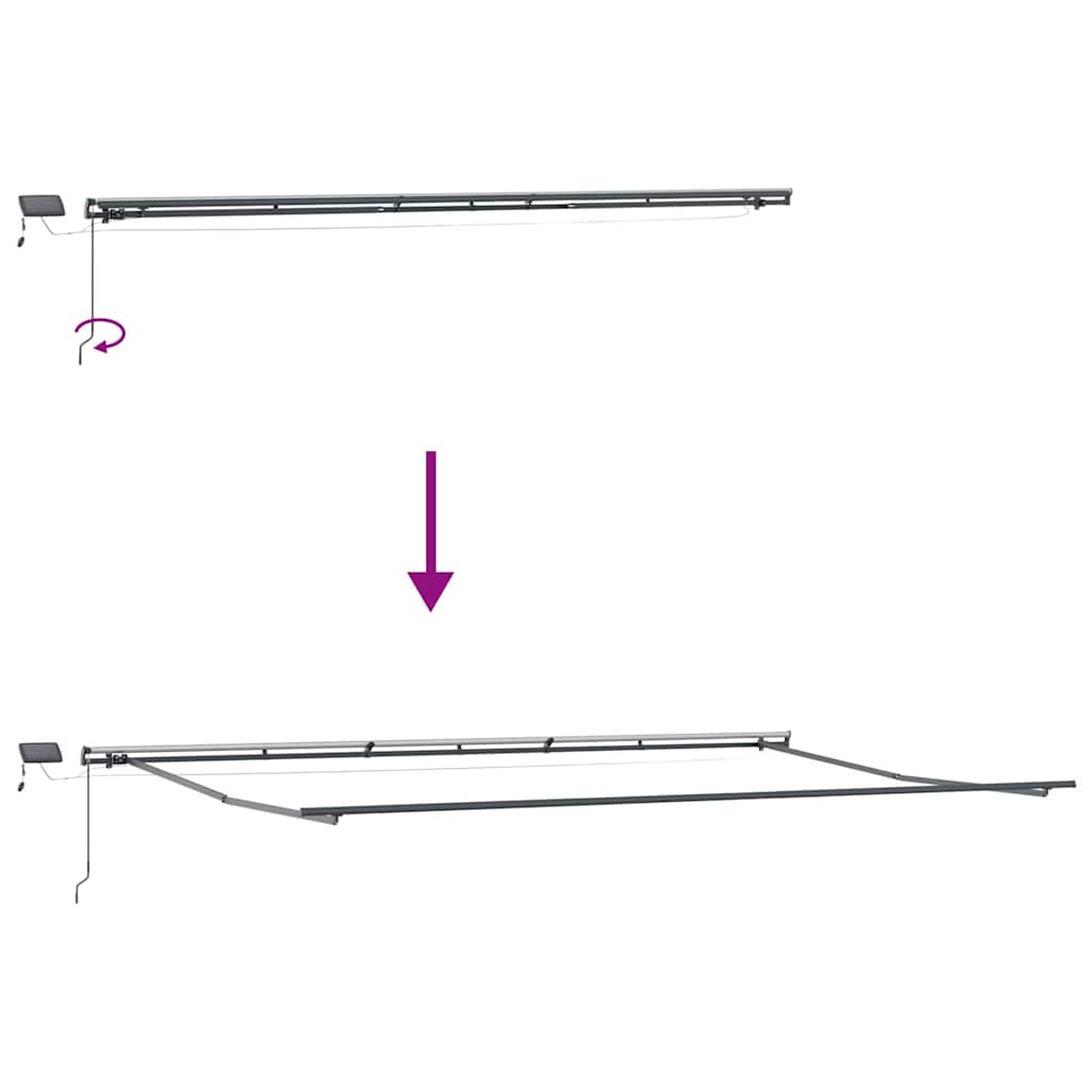 Einziehbare Markise Weiß 600 × 350 cm Stoff