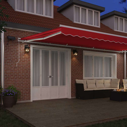Einziehbare Markise mit Rot 600 x 350 cm Stoff