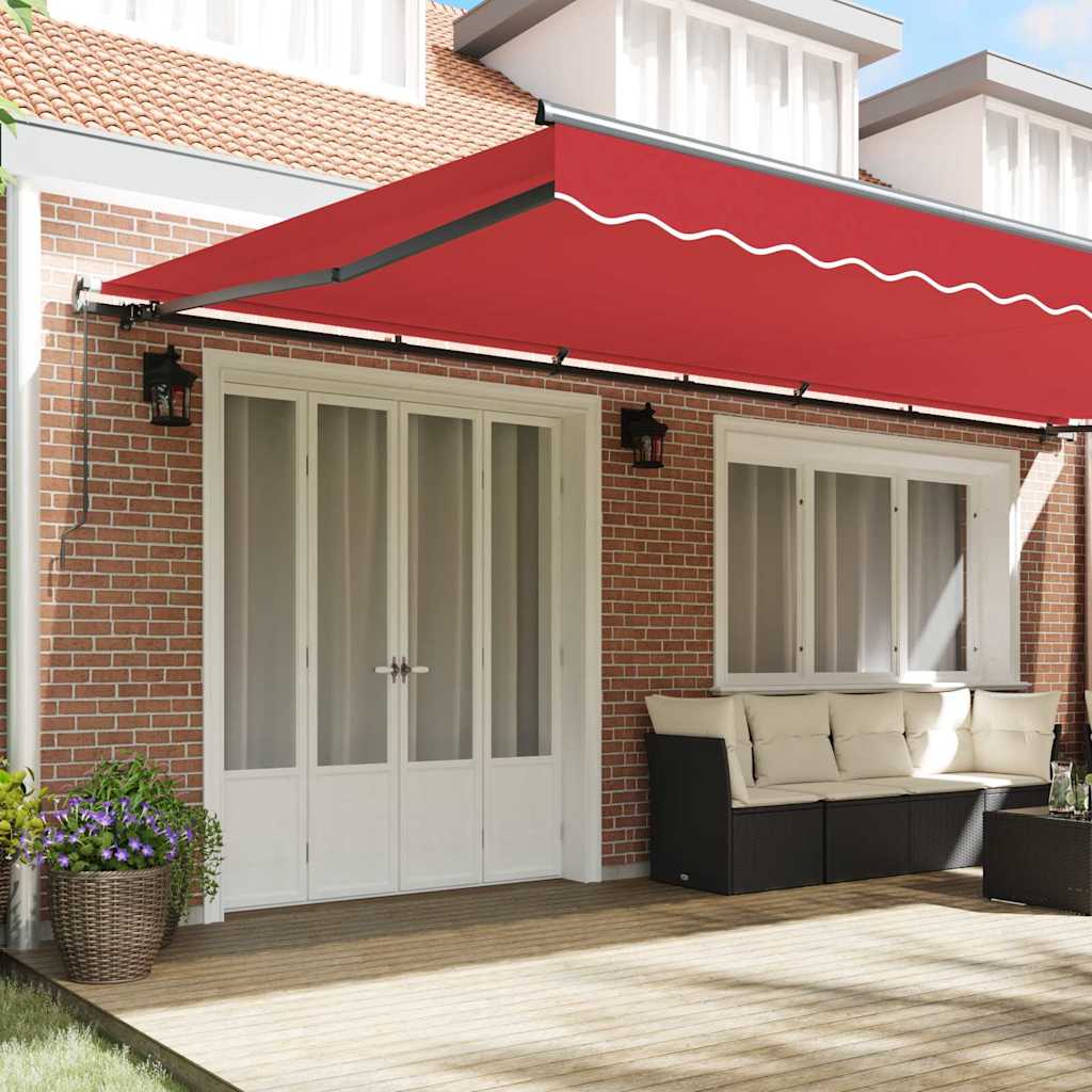 Einziehbare Markise Manuell Rot 600 × 350 cm Stoff
