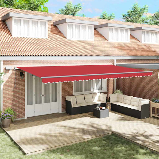 Einziehbare Markise Rot 600 × 350 cm Stoff