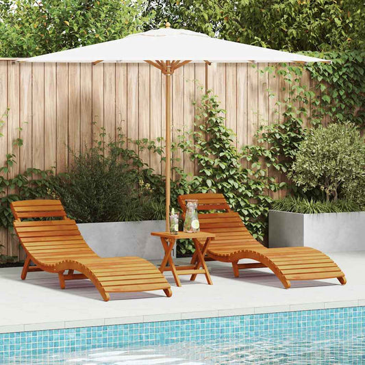 Sonnenliege 3 pcs Braun 40 x 40 x 40cm Massivholz Akazie