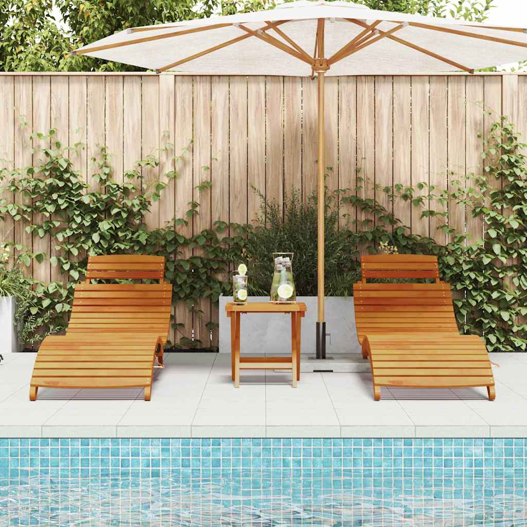 Sonnenliege 3 pcs Braun 40 x 40 x 40cm Massivholz Akazie