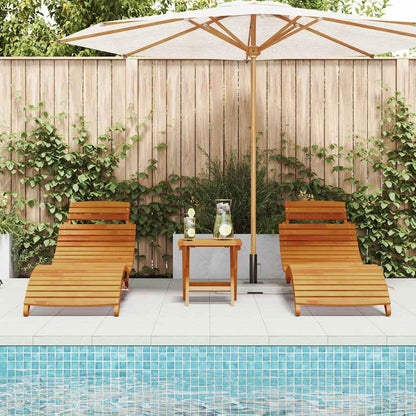 Sonnenliege 3 pcs Braun 40 x 40 x 40cm Massivholz Akazie