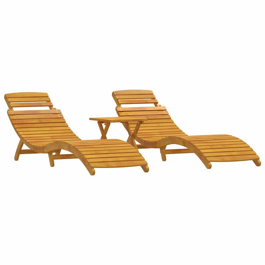Sonnenliege 3 pcs Braun 40 x 40 x 40cm Massivholz Akazie
