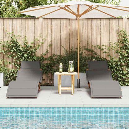 Sonnenliege 2 pcs Grau 184 x 55 x 64cm Massivholz Akazie