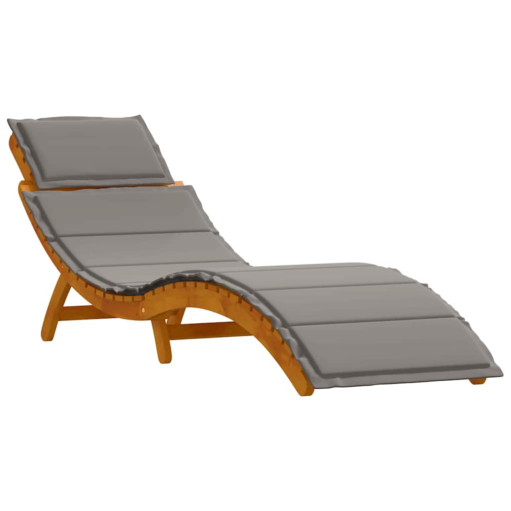 Sonnenliege 2 pcs Grau 184 x 55 x 64cm Massivholz Akazie