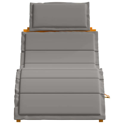 Sonnenliege 2 pcs Grau 184 x 55 x 64cm Massivholz Akazie