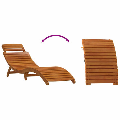 Sonnenliege 2 pcs Grau 184 x 55 x 64cm Massivholz Akazie