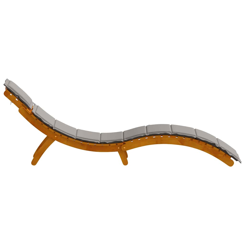 Sonnenliege 2 pcs Grau 184 x 55 x 64cm Massivholz Akazie