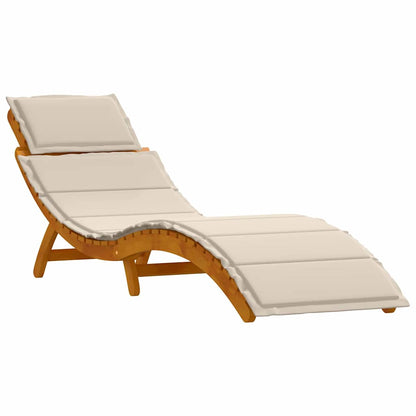 Sonnenliege 2 pcs Weiß 184 x 55 x 64cm Massivholz Akazie