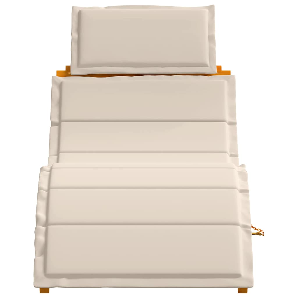 Sonnenliege 2 pcs Weiß 184 x 55 x 64cm Massivholz Akazie
