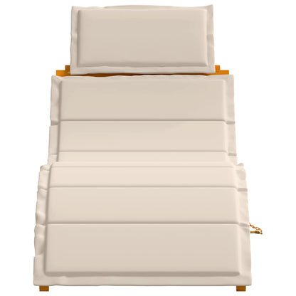 Sonnenliege 2 pcs Weiß 184 x 55 x 64cm Massivholz Akazie