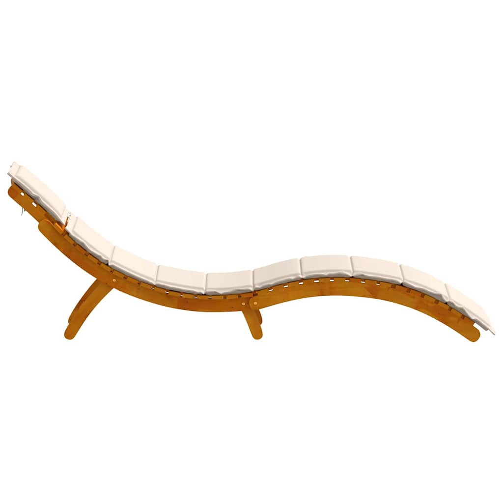 Sonnenliege 2 pcs Weiß 184 x 55 x 64cm Massivholz Akazie