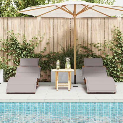 Sonnenliege 2 pcs Taupe 184 x 55 x 64cm Massivholz Akazie