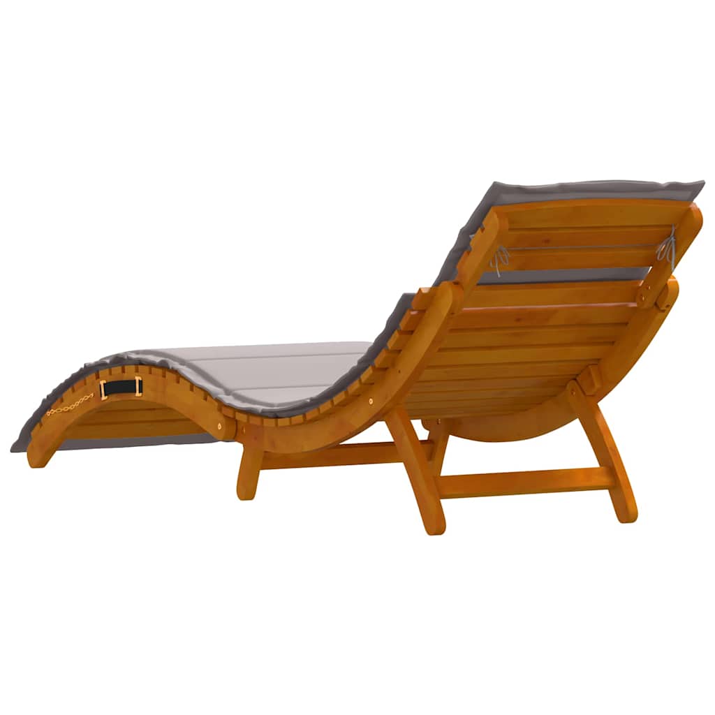 Sonnenliege 2 pcs Taupe 184 x 55 x 64cm Massivholz Akazie
