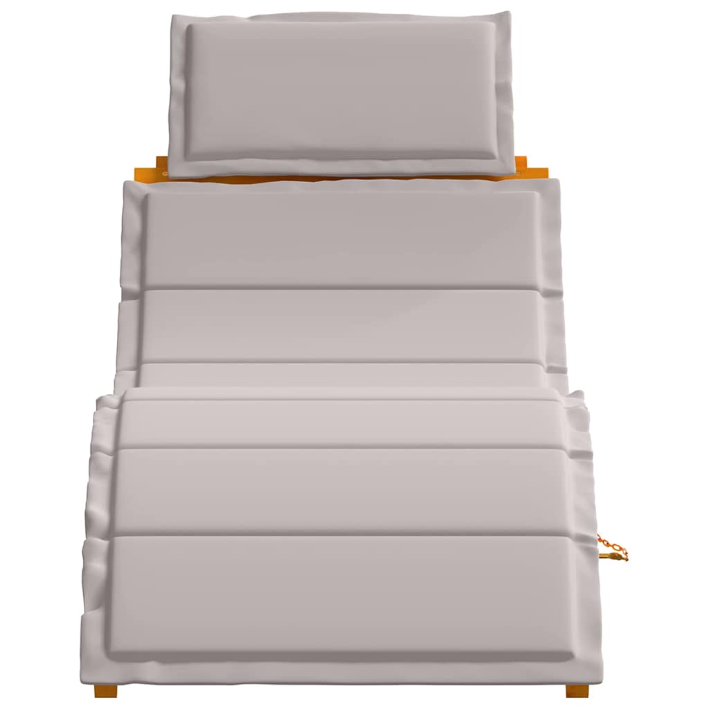 Sonnenliege 2 pcs Taupe 184 x 55 x 64cm Massivholz Akazie