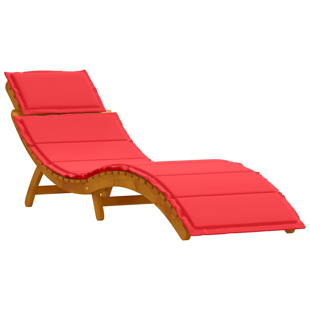 Sonnenliege 2 pcs Rot 184 x 55 x 64cm Massivholz Akazie