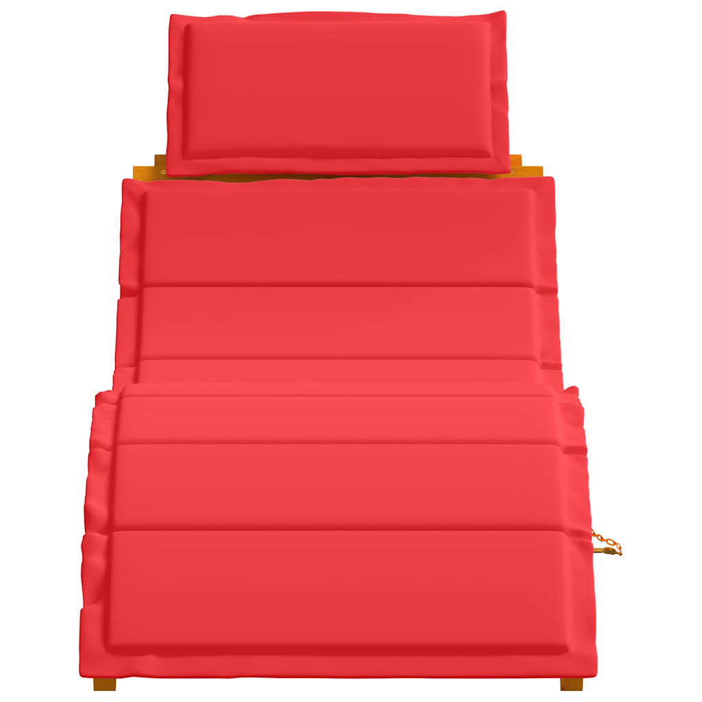 Sonnenliege 2 pcs Rot 184 x 55 x 64cm Massivholz Akazie