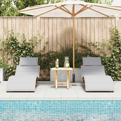 Sonnenliege 2 pcs Hellgrau 184 x 55 x 64cm Massivholz Akazie