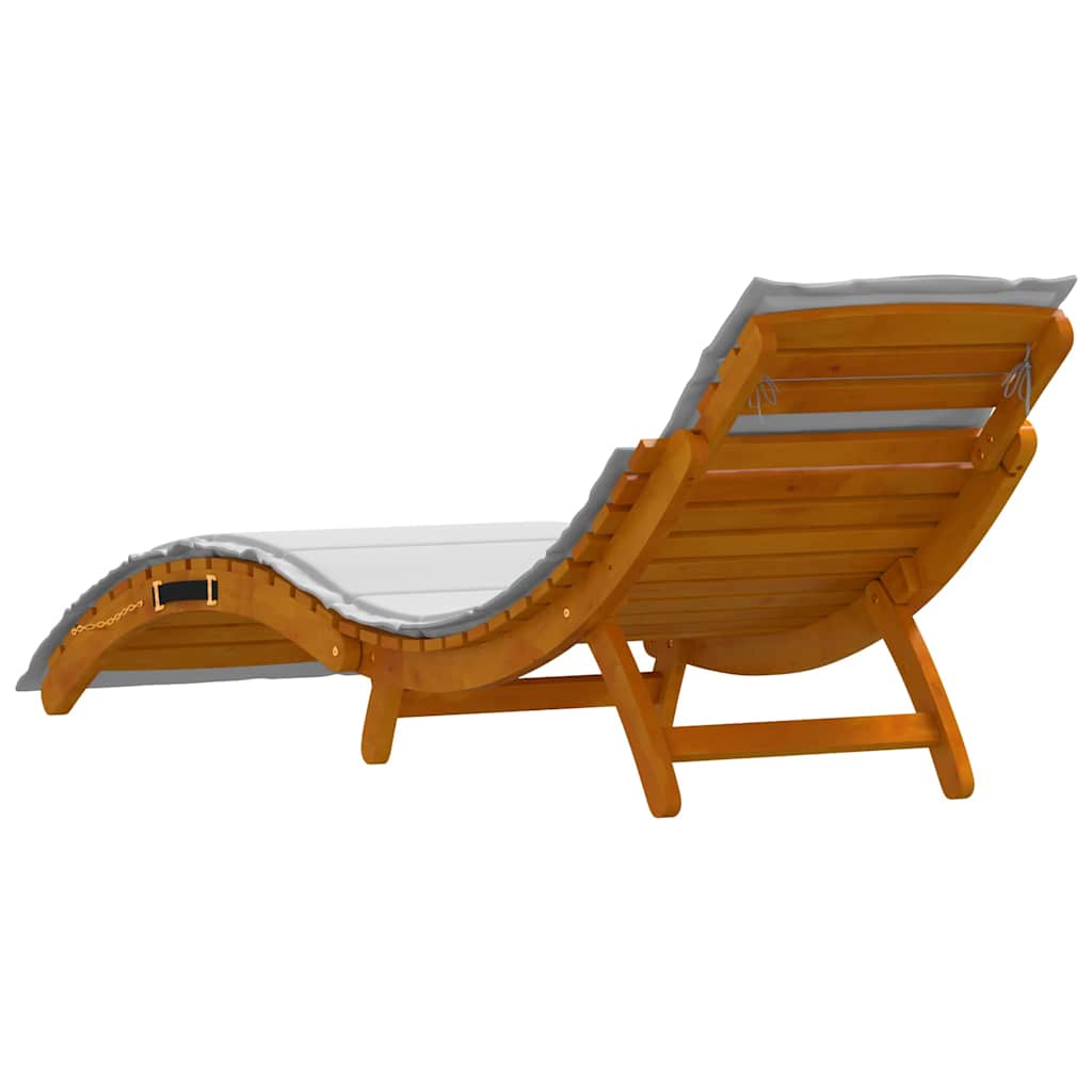 Sonnenliege 2 pcs Hellgrau 184 x 55 x 64cm Massivholz Akazie