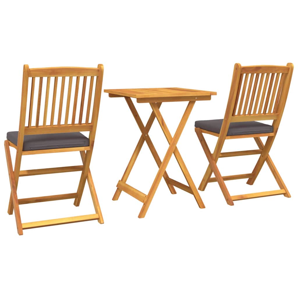 Garten Bistro Set 3 pcs Braun Akazie Massivholz