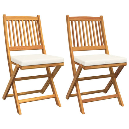 Klappstuhl 2 pcs Weiß 49 x 57,5 x 92 cm Massivholz Akazie