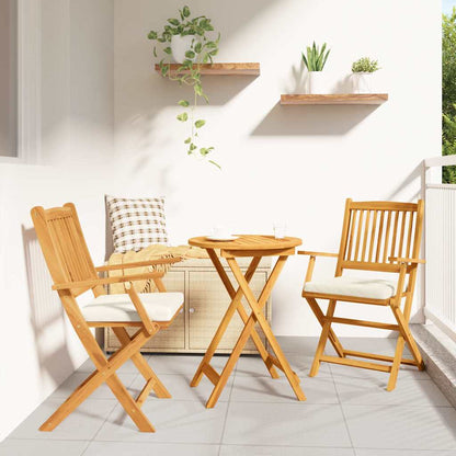 Klappstuhl 2 pcs Weiß 49 x 57,5 x 92 cm Massivholz Akazie